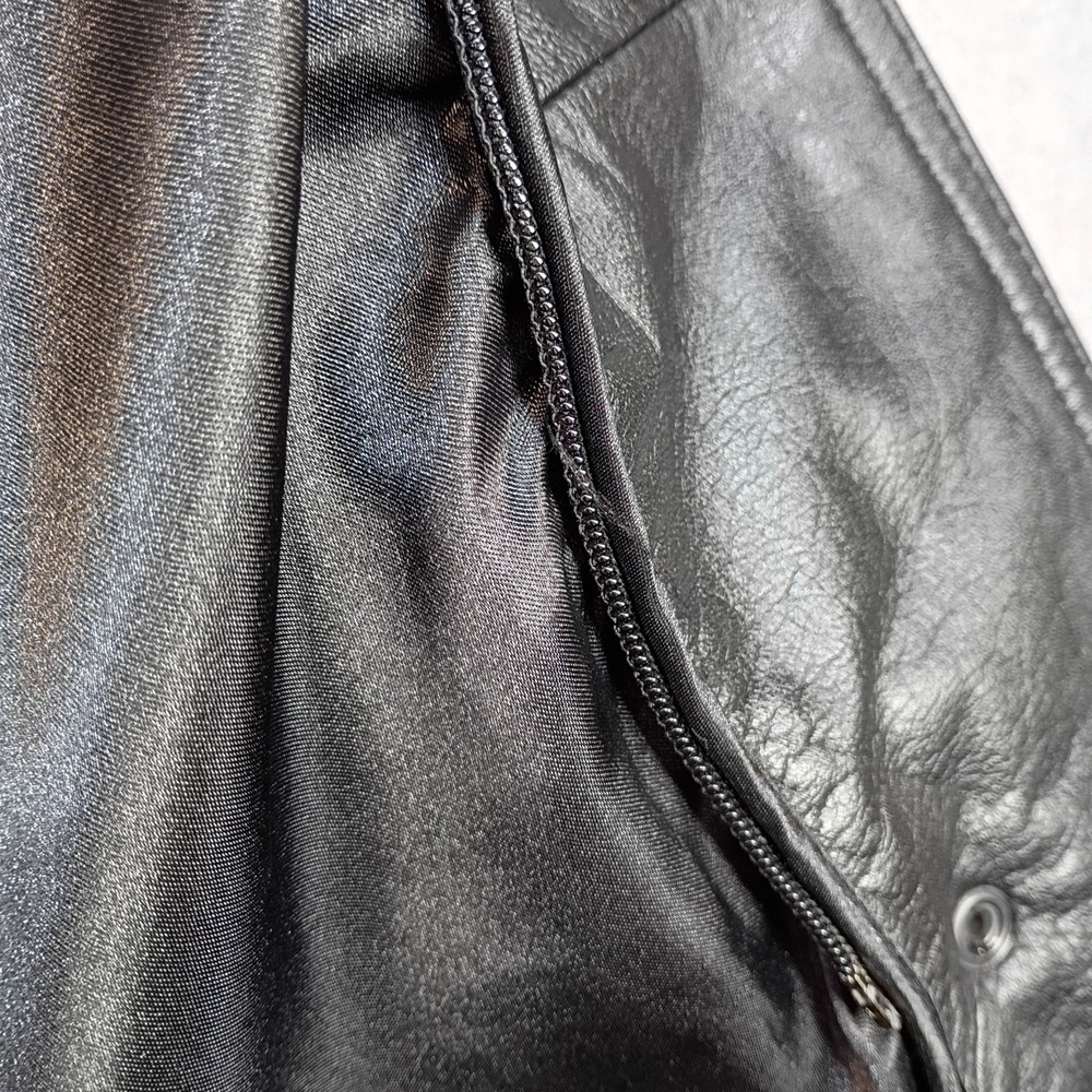 Vintage 90s Wilsons Leather Mens L Black Leather Jacket Oversized Bomber Grunge - Picture 10 of 16